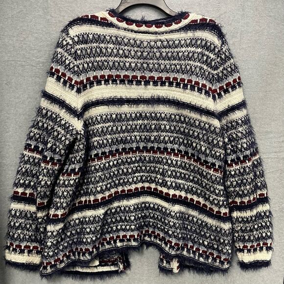 Lane Bryant Striped Eyelash Open Front Cardigan Size 14/16 - Picture 3 of 6